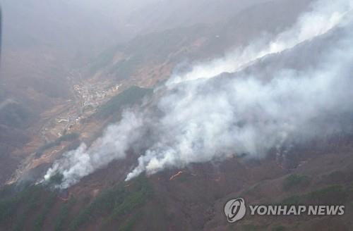 Un incendie de forêt sous contrôle à Hadong, mort d'un pompier