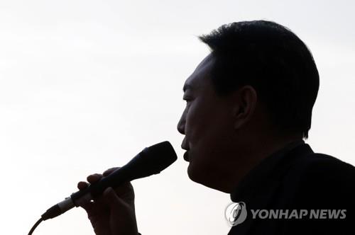 投票日前日の８日に大田市で遊説を行った尹氏＝（聯合ニュース）