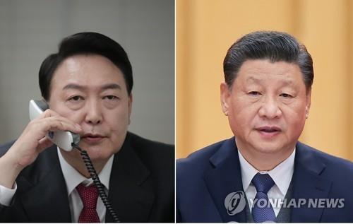 尹錫悦大統領（左）と習近平主席（資料写真）＝（聯合ニュース）