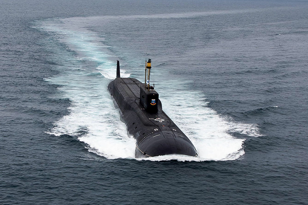 러시아의 보레이급 핵탄도미사일 잠수함 유리 돌고루키[러시아 국방부 제공]