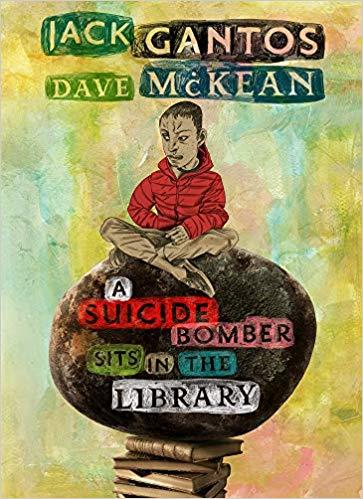 '도서관에 앉은 자살 폭탄테러범'(A Suicide Bomber Sits in the Library) 만화소설 표지