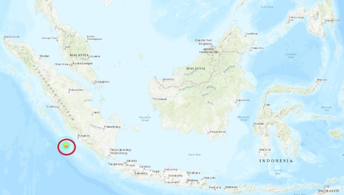 인니 수마트라섬 남서 해상 5.9 지진…쓰나미 가능성 없어
