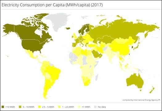 '에너지 아틀라스 2017' 색이 짙을수록 에너지 고소비국가 