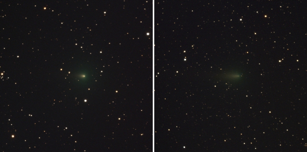 아틀라스 혜성 관측 영상 비교