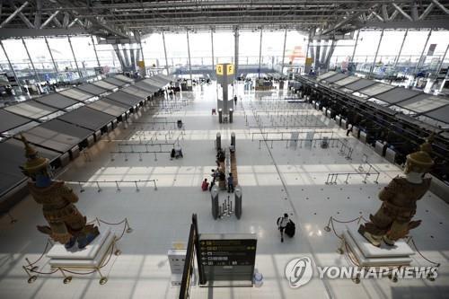 태국 방콕의 수완나품 공항 출국장. 2020.4.2