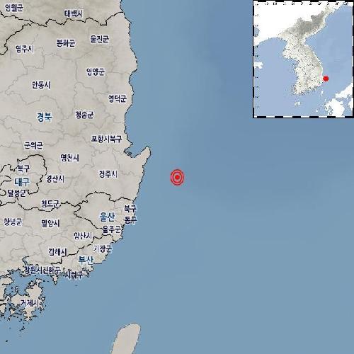 포항 남구 동남동쪽 해역 지진
