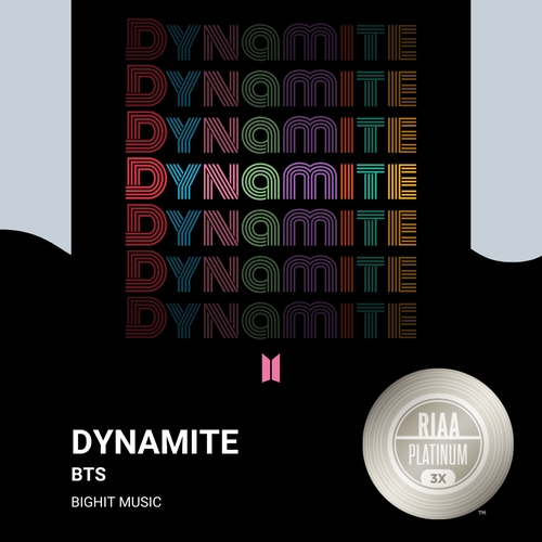 BTS '다이너마이트', 미 레코드협회 '트리플 플래티넘' 인증