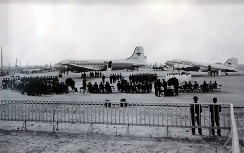 민간항공 발전을 위해 설립된 대한민국 최초의 국영항공사 대한항공공사 취항식. 1962년 [국립항공박물관 제공]