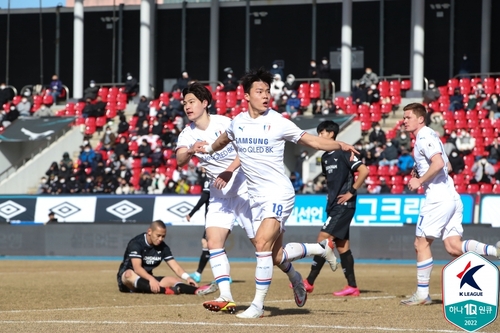 2-2 동점골 넣은 수원 오현규