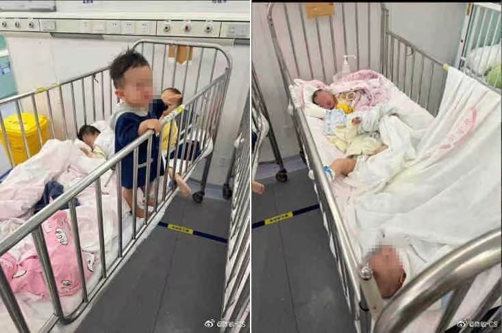 부모와 떨어진 상하이의 코로나19 어린이 환자들