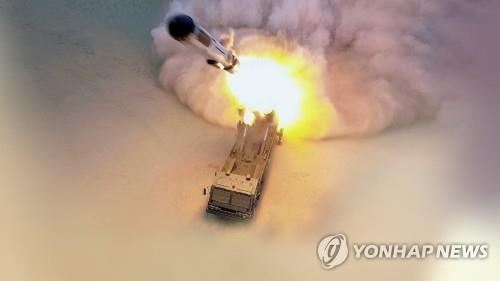 북한 미사일 시험 발사 (CG)