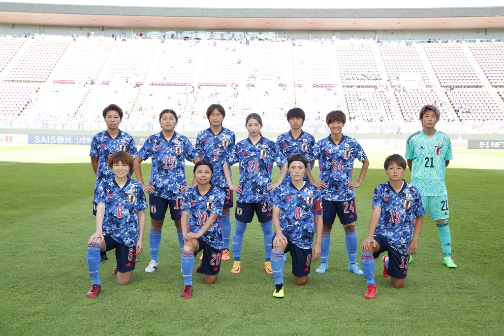 대만과의 경기에 출전한 일본 여자 대표팀 선수들