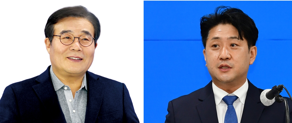 민주당 광주시당 위원장 출마한 이병훈(왼쪽)·최회용 후보