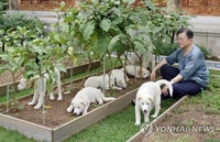 문재인 전 대통령과 풍산개