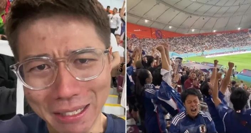 일본 승리 현장에서 중국 축구 현실을 안타까워하는 웨이보 인플루언서 'Goat'