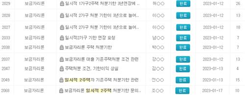 한국주택금융공사 홈페이지에 올라온 주택 처분 기한 관련 문의