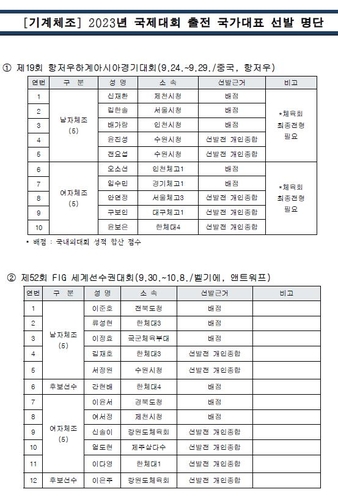 [대한체조협회 제공. 재판매 및 DB 금지] 