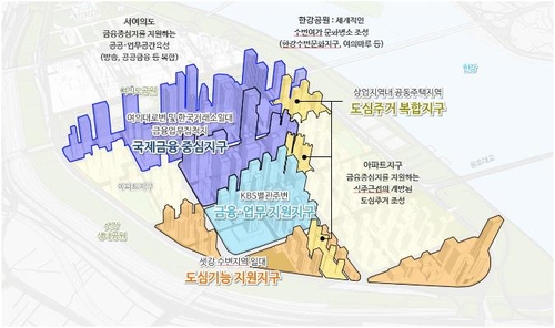 '여의도 금융중심 지구단위계획(안)'에서 구분된 4개 지구