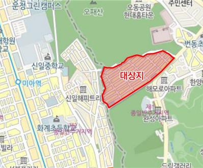 번동 148 재개발 사업구역 대상지