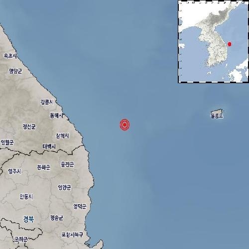 기상청 "경북 울진 북동쪽 바다서 규모 2.2 지진…피…