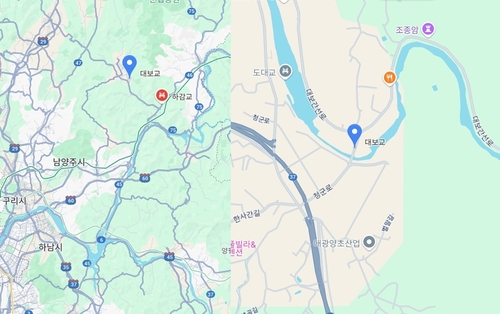 강한 비에 가평 대보교 월류…당국, 주민 대피 조치