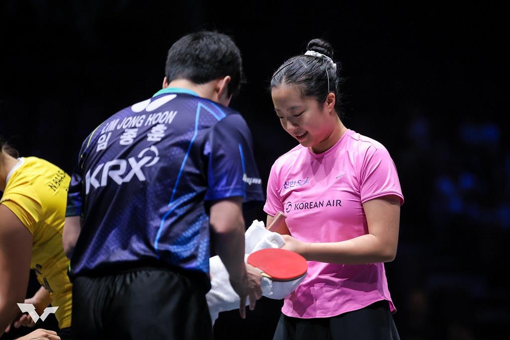 WTT 유럽 스매시에 나선 임종훈(왼쪽)과 신유빈