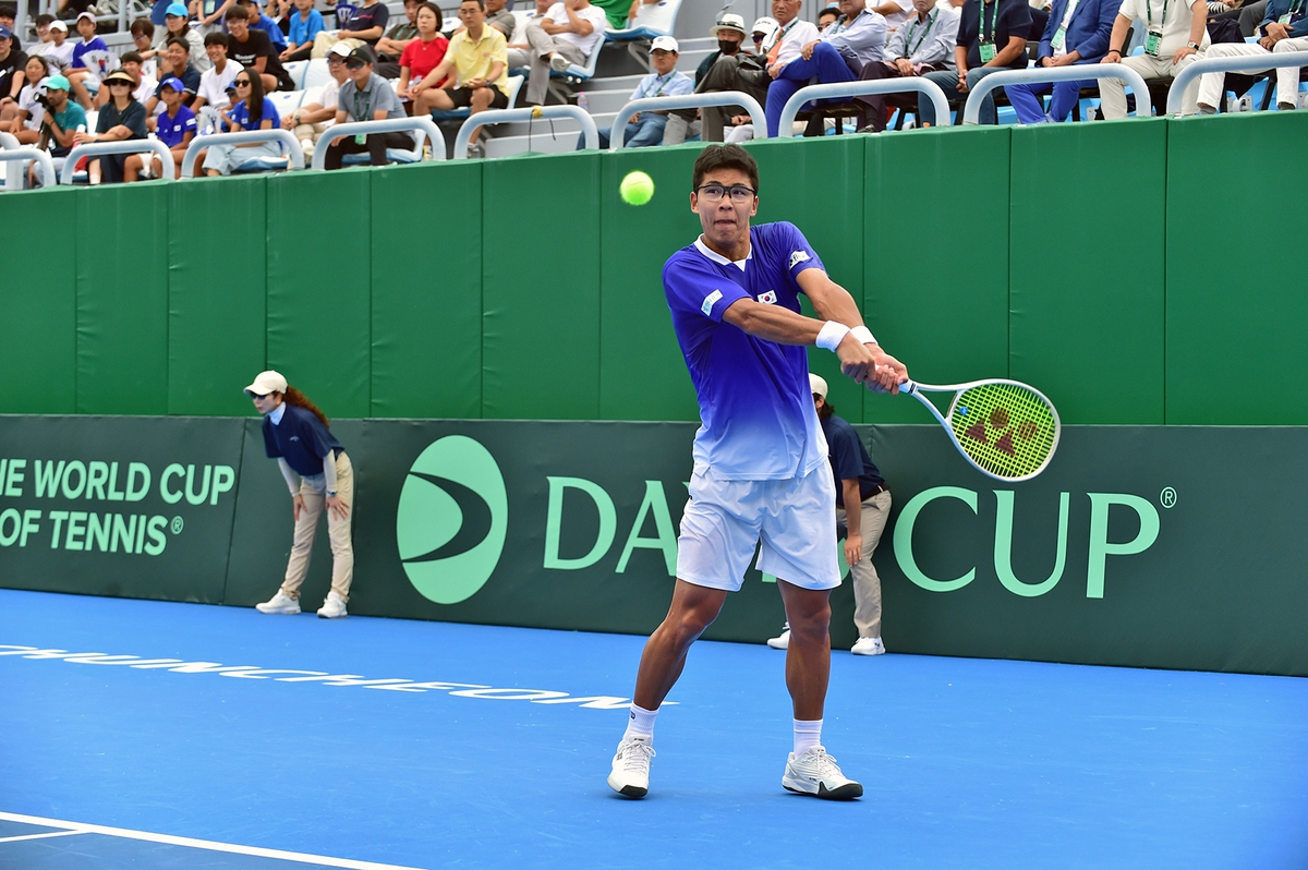 한국, 데이비스컵 테니스서 카자흐스탄 제압…정현 대역전극(종합)