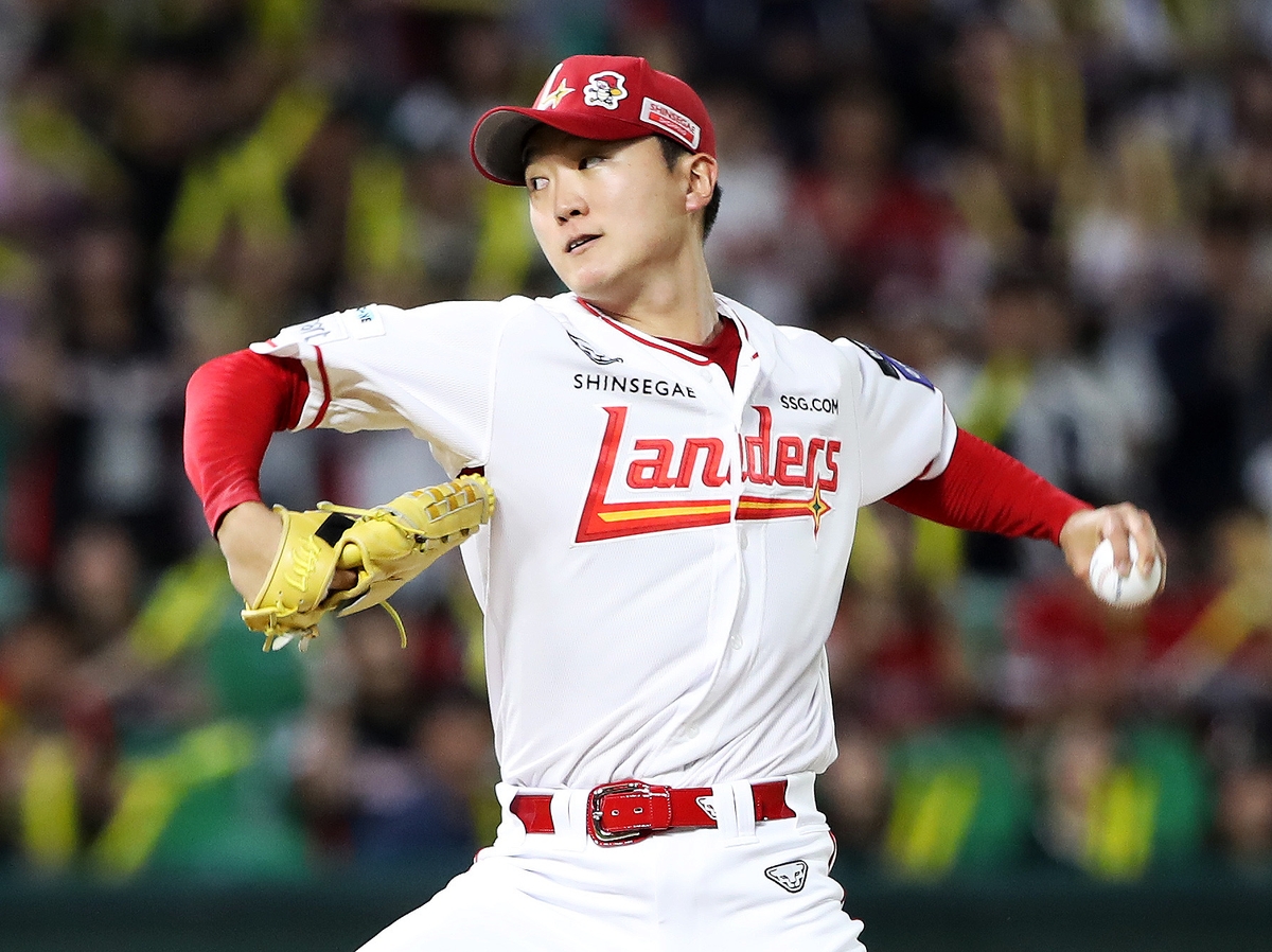 SSG 김건우, KIA전서 5⅓이닝 1피안타 무실점 12K 역투