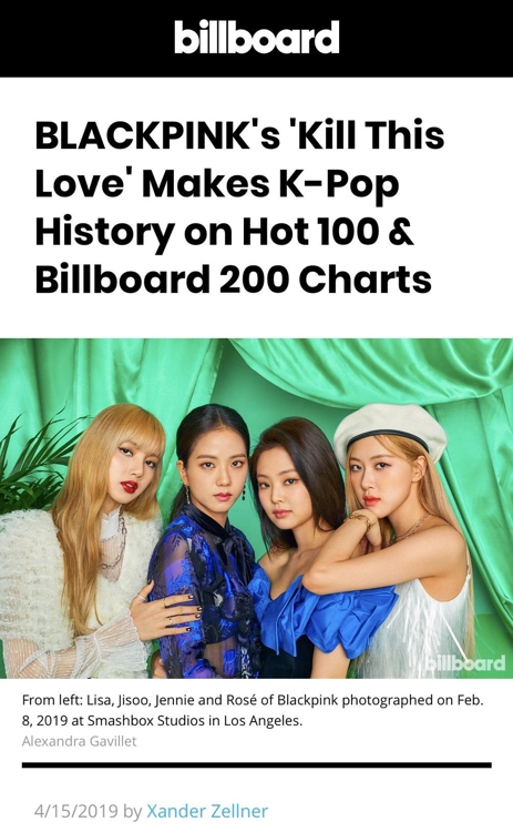 BLACKPINK alcanza el puesto 41º entre los 'Hot 100' de Billboard