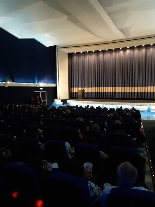 En la imagen, proporcionada por la Embajada de Corea del Sur ante Costa Rica, se muestra una sala del cine Magaly, en San José, Costa Rica, donde, el 16 de febrero de 2020 (hora local), se proyectó la película surcoreana "Parasite", para conmemorar su triunfo en los Premios Óscar. (Prohibida su reventa y archivo)