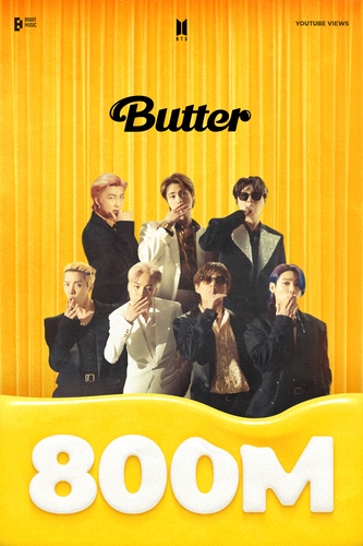 El videoclip de 'Butter' de BTS supera los 800 millones de visualizaciones en YouTube
