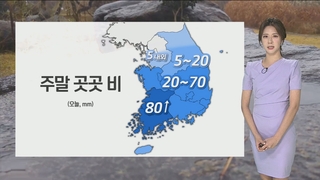 [날씨] 주말 충청 이남 비…일부 전남, 경북 호우주의보