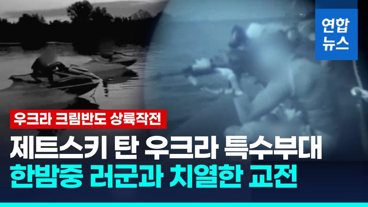[영상] 우크라 특수부대 한밤중 크림반도 제트스키 상륙작전…교전 치열