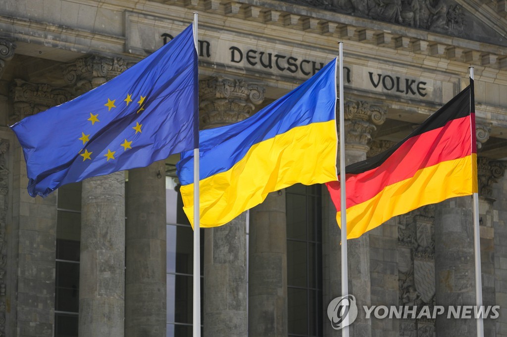 유럽의회(EU), 우크라이나, 독일 국기