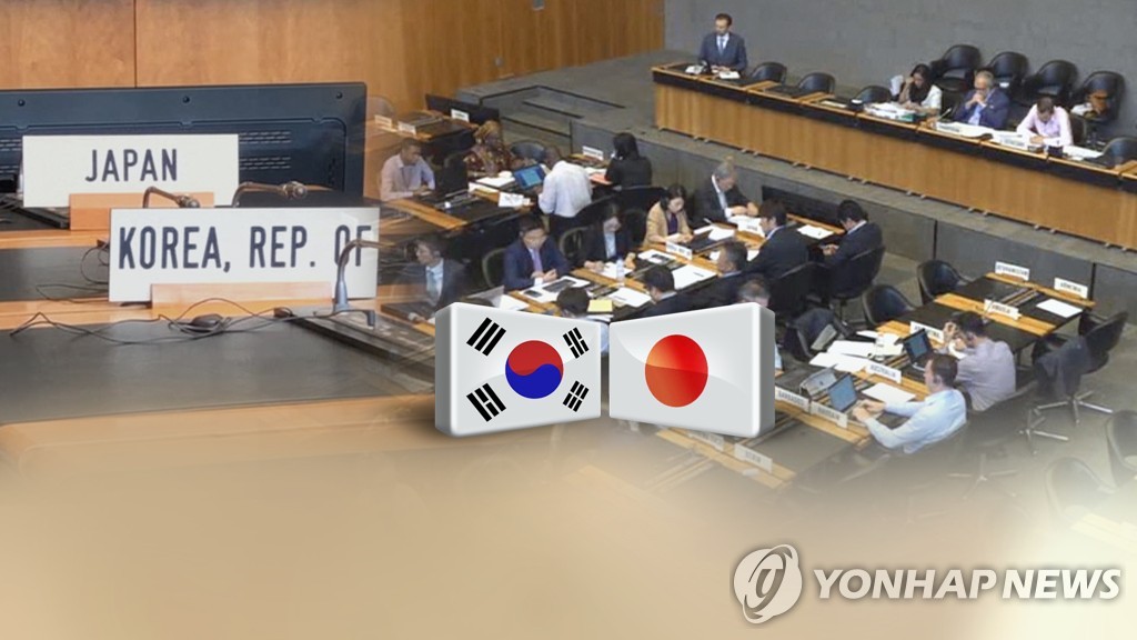 韓国はＷＴＯの理事会で日本の輸出規制の不当性を訴える（コラージュ）＝（聯合ニュースＴＶ）