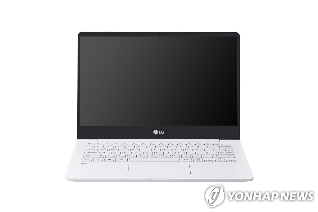 This photo provided by LG Electronics Inc. shows the company's LG Gram laptop. (PHOTO NOT FOR SALE) (Yonhap)