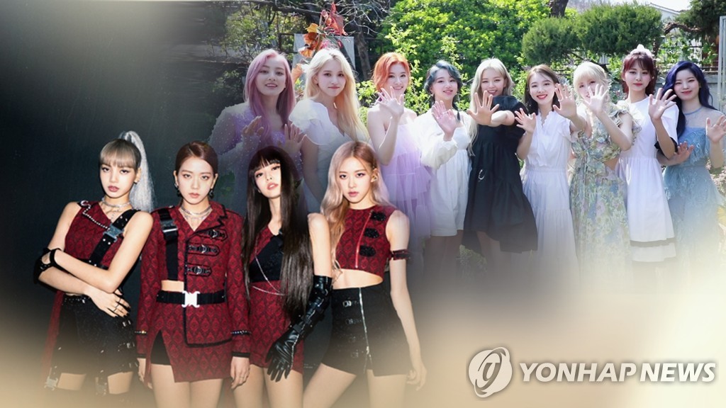 Des girls band de K-pop. (Photomontage de Yonhap TV)
