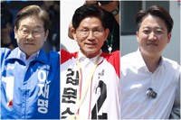 이재명 '이순신 벨트', 김문수 '과학 대통령'…PK 대격돌