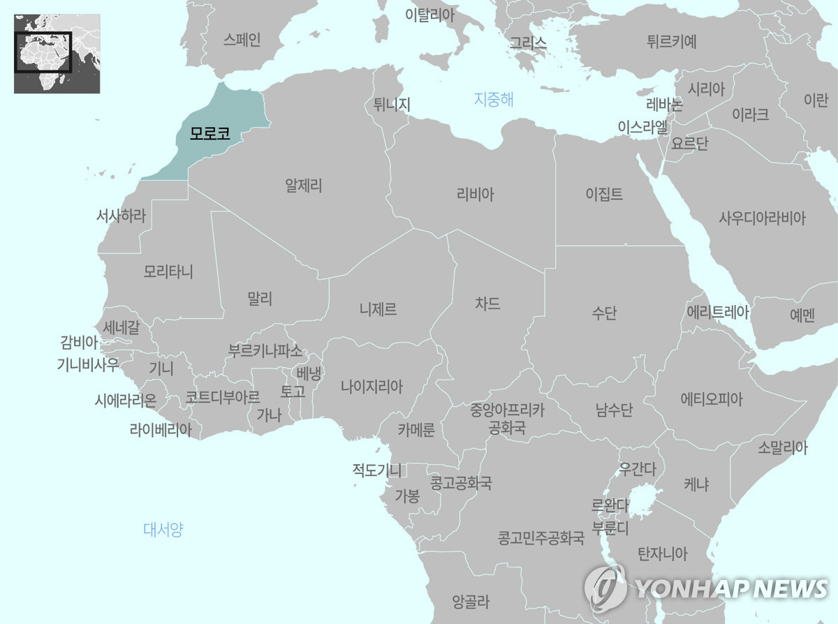 아프리카 모로코 지도