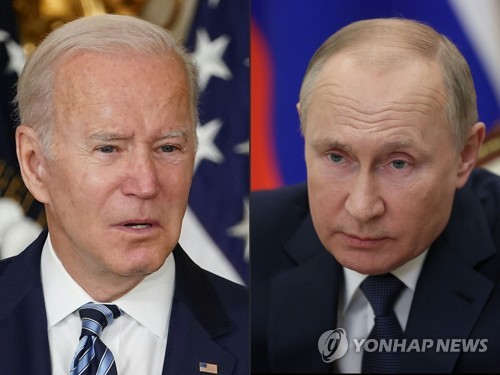 조 바이든 미국 대통령(왼쪽)과 블라디미르 푸틴 러시아 대통령