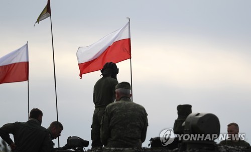 5월 나토 다국적 연합 군사훈련 'Iron Spear 2022'에 참가한 폴란드 군인