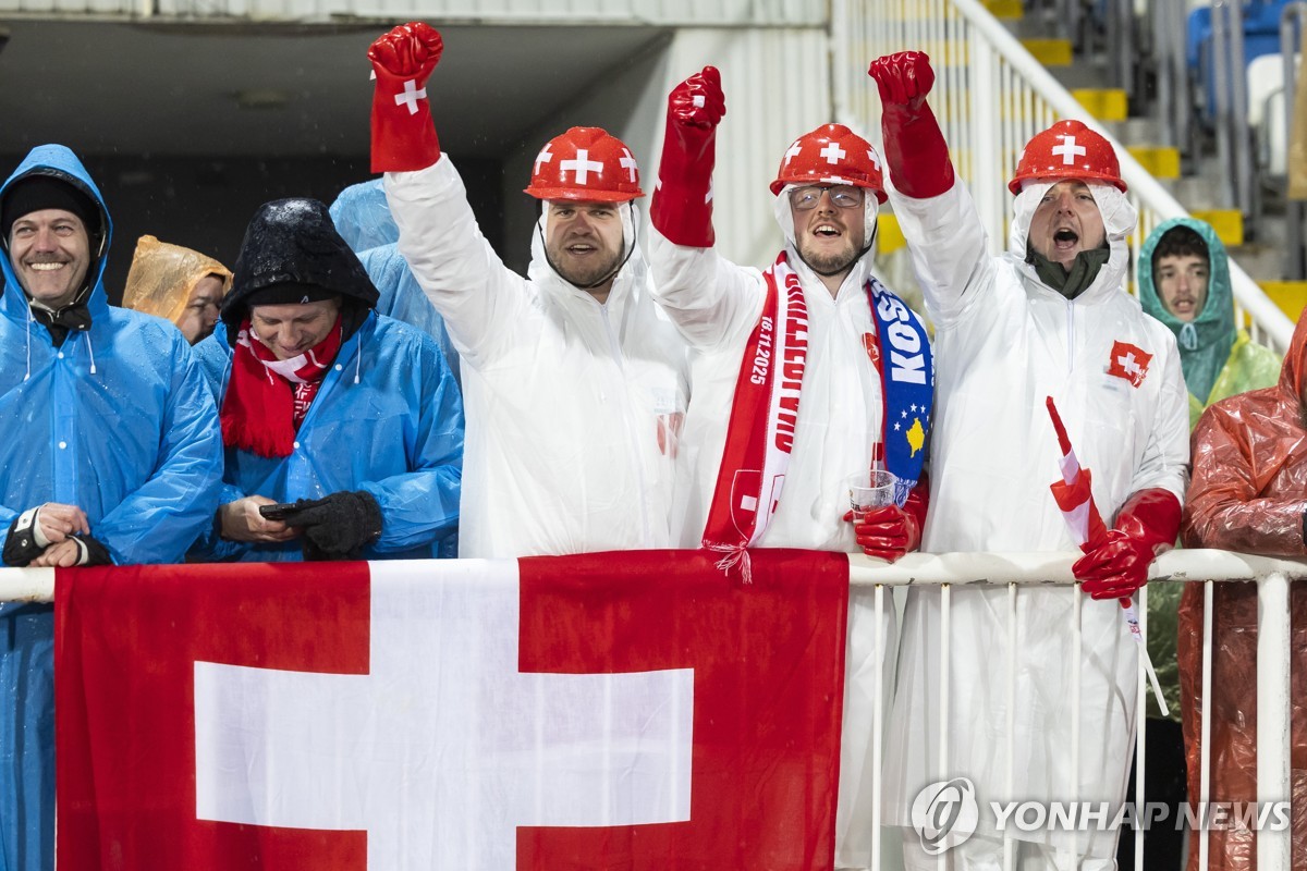 스위스 대표팀을 응원하는 팬들