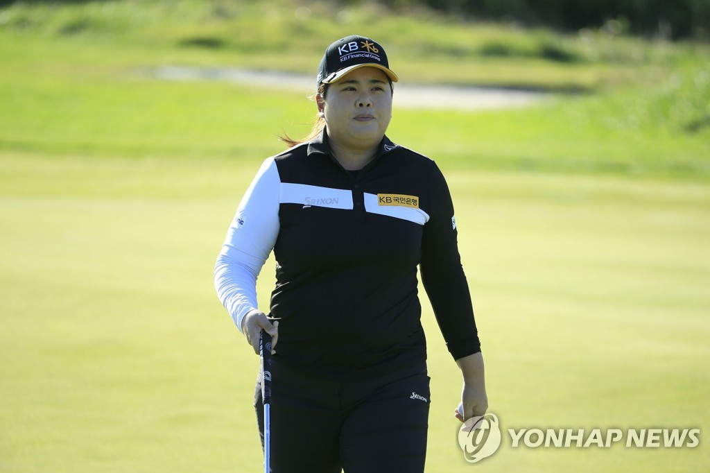 In this Getty Images file photo from Oct. 1, 2020, Park In-bee of South Korea is in action during the first round of the ShopRite LPGA Classic on the Bay Course at Seaview Hotel and Golf Club in Galloway, New Jersey. (Yonhap)
