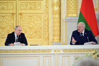 푸틴, 동맹 벨라루스 대통령과 연이틀 공동 안보 강화 논의