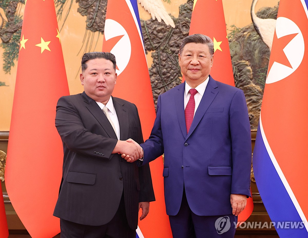 중국 베이징서 회담 갖는 북중 정상