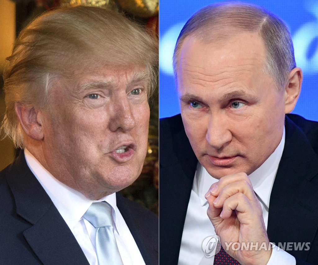 미·러 시리아서 대치…트럼프 미국 대통령(왼쪽)과 푸틴 러시아 대통령