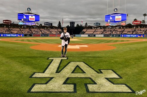 BTS' Suga visits Dodger Stadium