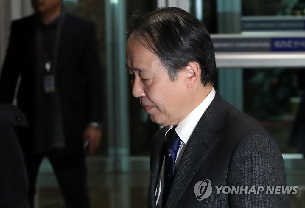 This file photo, dated Dec. 3, 2019, shows new Japanese Ambassador to South Korea Koji Tomita arriving at Gimpo international Airport in western Seoul. (Yonhap)