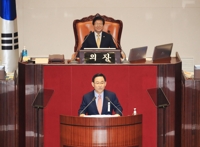 교섭단체 대표연설하는 주호영