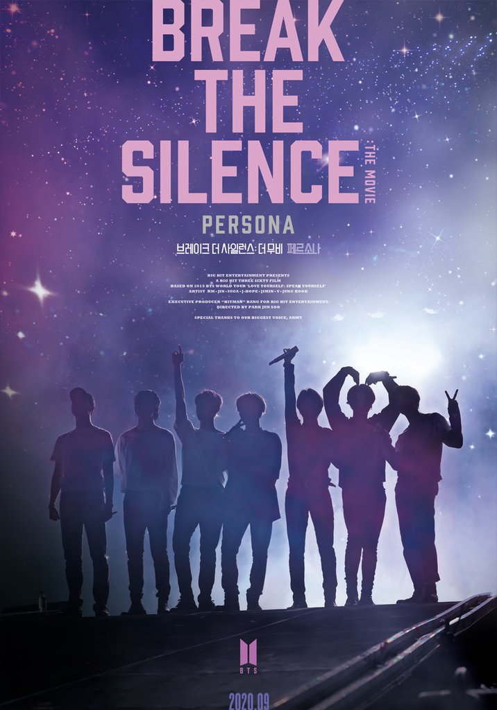 Affiche du film documentaire de BTS, «Break The Silence: The Movie». (Photo fournie par CGV. Revente et archivage interdits)